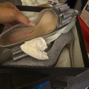 Betsey Johnson Glittering Silver Heels